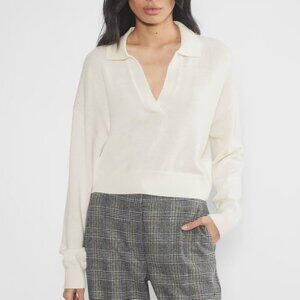 Aritzia Wilfred Clara Merino Wool Sweater in Light Birch (Cream), size 2XS